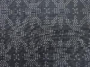 アンティーク　幾何学模様織出し本場泥大島紬着物